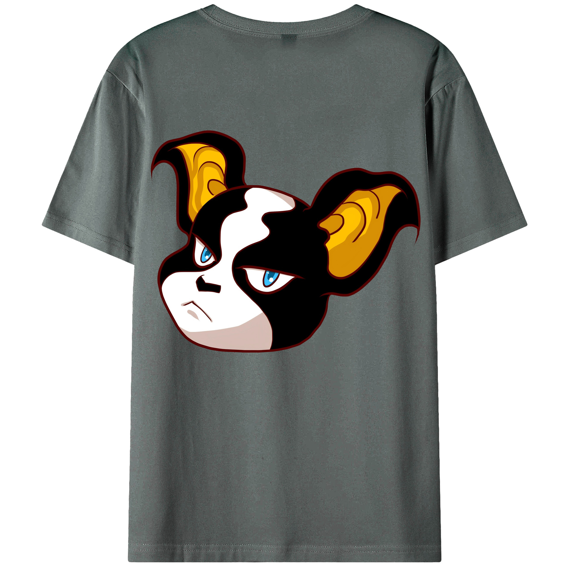 （画像用） ジョジョの奇妙な冒険 イギー JoJo's Bizarre Adventure Iggy 綿100％ メンズ半袖Tシャツ（バックプリント） 通気性